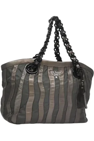 Prada Dames, Pre-owned, Grijs, Maat: ONE Size Leer