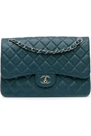 CHANEL Dames, Pre-owned, Blauw, Maat: ONE Size Leer