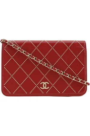 CHANEL Dames, Pre-owned, Rood, Maat: ONE Size Leer