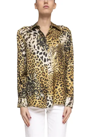 Roberto Cavalli Dames, Blouses & Shirts, Bruin, Maat: S