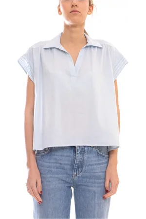 PESERICO SIGN Dames, Blouses & Shirts, Blauw, Maat: M