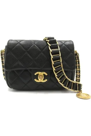 CHANEL Dames, Pre-owned, Zwart, Maat: ONE Size Leer
