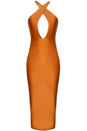 MVP Wardrobe Dames, Jurken, Oranje, Maat: S Polyamide
