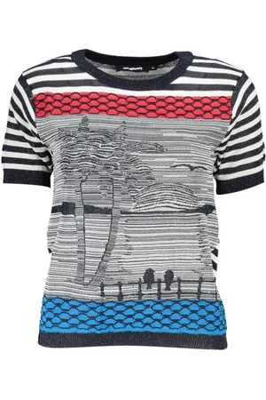 Desigual Dames, Truien, Blauw, Maat: S Katoen