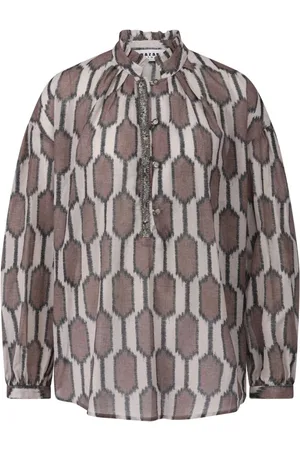 Bazar Deluxe Dames, Blouses & Shirts, Bruin, Maat: 4XS Katoen