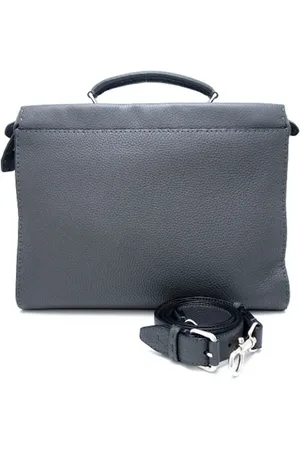 Fendi Dames, Pre-owned, Grijs, Maat: ONE Size Leer