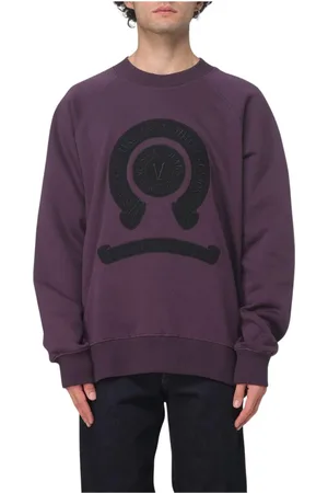 VERSACE Heren, Sweatshirts & Hoodies, Paars, Maat: S Katoen