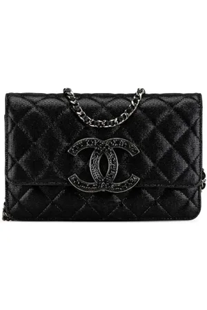 CHANEL Dames, Pre-owned, Zwart, Maat: ONE Size Leer