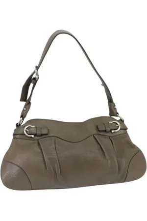 Salvatore Ferragamo Dames, Pre-owned, Bruin, Maat: ONE Size Leer