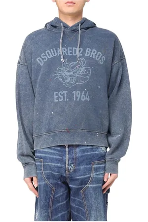 Dsquared2 Heren, Sweatshirts & Hoodies, Blauw, Maat: M Katoen