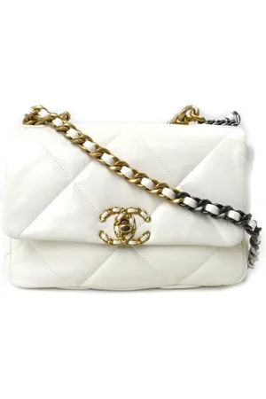 CHANEL Dames, Pre-owned, Wit, Maat: ONE Size Leer