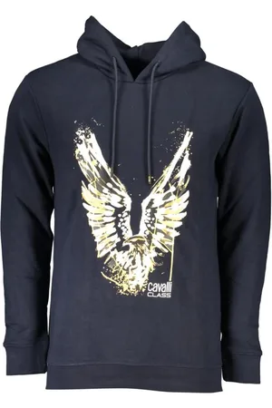 Roberto Cavalli Heren, Sweatshirts & Hoodies, Blauw, Maat: 3XL Katoen