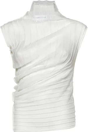 Victoria Beckham Dames, Tops, Wit, Maat: M Katoen