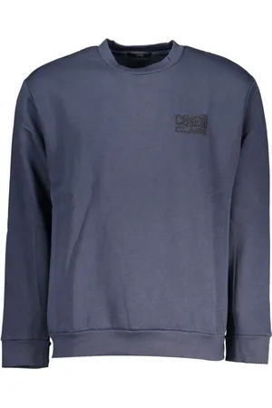 Roberto Cavalli Heren, Sweatshirts & Hoodies, Blauw, Maat: S Katoen
