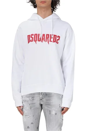 Dsquared2 Heren, Sweatshirts & Hoodies, Wit, Maat: XL Katoen