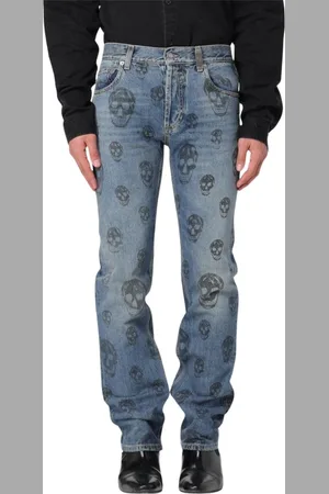 Alexander McQueen Heren, Jeans, Blauw, Maat: M Katoen