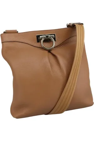Salvatore Ferragamo Dames, Pre-owned, Bruin, Maat: ONE Size Leer
