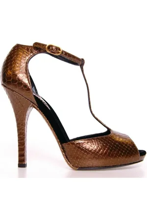 Dolce & Gabbana Dames, Schoenen, Bruin, Maat: 39 EU Leer