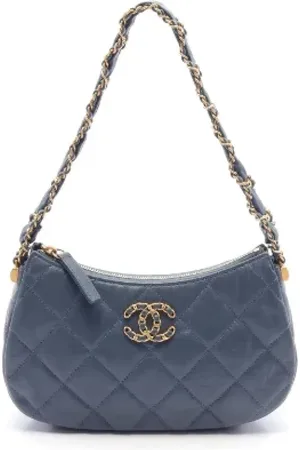 CHANEL Dames, Pre-owned, Blauw, Maat: ONE Size Leer