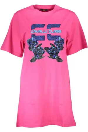 Roberto Cavalli Dames, Jurken, Roze, Maat: XL Katoen