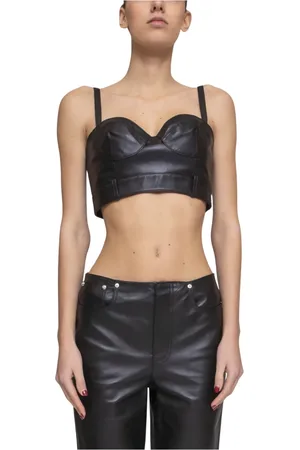 Moschino Dames, Tops, Zwart, Maat: S Leer