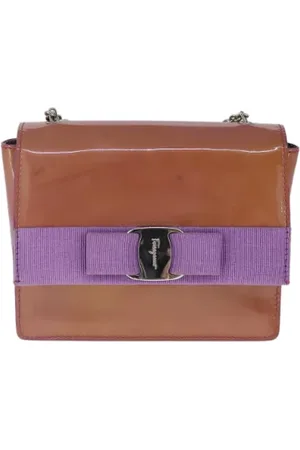 Salvatore Ferragamo Dames, Pre-owned, Bruin, Maat: ONE Size Leer