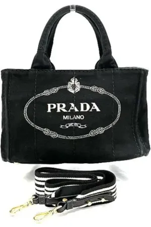 Prada Dames, Pre-owned, Zwart, Maat: ONE Size Denim