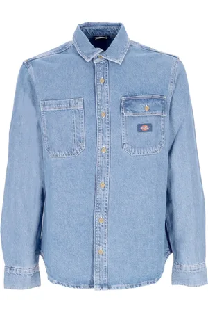 Dickies Heren, Overhemden, Blauw, Maat: S Denim