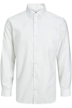 JACK & JONES Heren, Overhemden, Wit, Maat: M Katoen