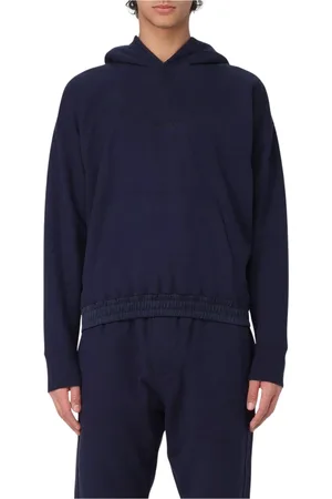 Saint Laurent Heren, Sweatshirts & Hoodies, Blauw, Maat: XL Katoen