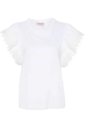 Twin-Set Dames, Blouses & Shirts, Wit, Maat: 2XS Katoen