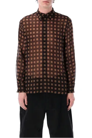 Saint Laurent Heren, Overhemden, Zwart, Maat: L Wol