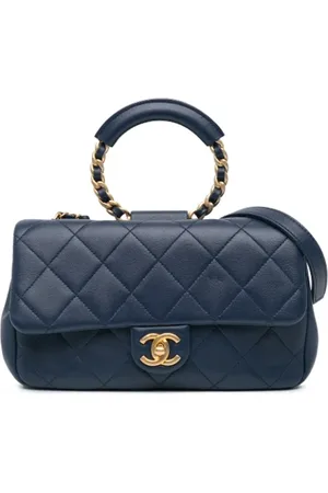 CHANEL Dames, Pre-owned, Blauw, Maat: ONE Size Leer