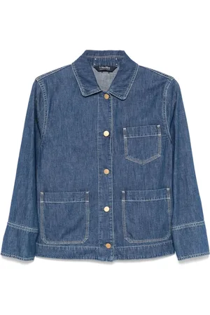 Max Mara Dames, Jassen, Blauw, Maat: 3XL Denim