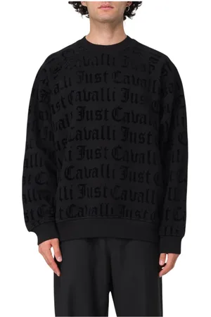 Roberto Cavalli Heren, Sweatshirts & Hoodies, Zwart, Maat: S Katoen