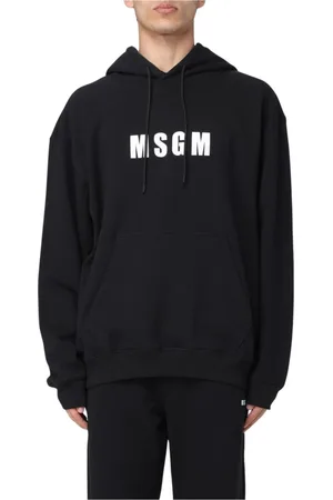 Msgm Heren, Sweatshirts & Hoodies, Zwart, Maat: L Katoen