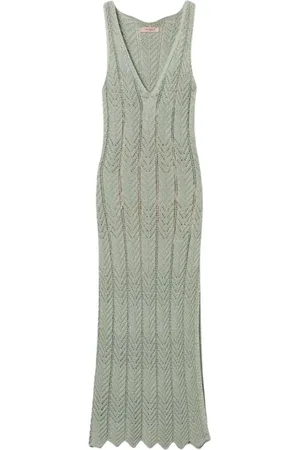 Twin-Set Dames, Jurken, Groen, Maat: M Viscose