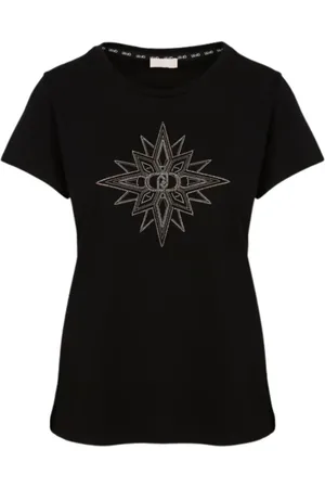Liu Jo Dames, Tops, Zwart, Maat: 2XS Katoen
