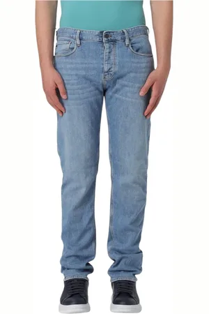 Emporio Armani Heren, Jeans, Blauw, Maat: W34 Katoen