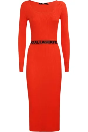 Karl Lagerfeld Dames, Jurken, Oranje, Maat: M