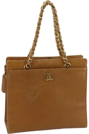 CHANEL Dames, Pre-owned, Bruin, Maat: ONE Size Leer