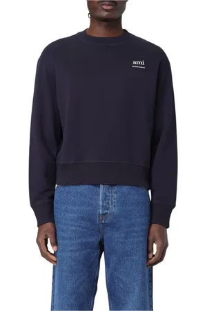 Ami Heren, Sweatshirts & Hoodies, Blauw, Maat: M Wol