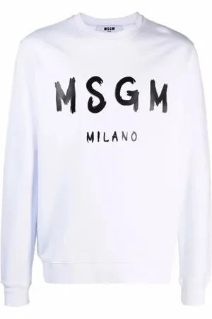 Msgm Heren, Sweatshirts & Hoodies, Wit, Maat: XL Katoen