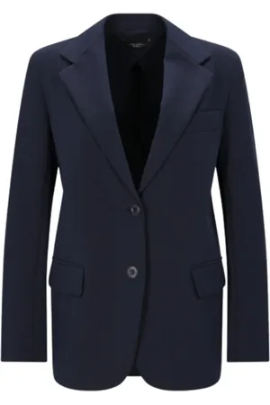 Max Mara Dames, Jassen, Blauw, Maat: L Katoen