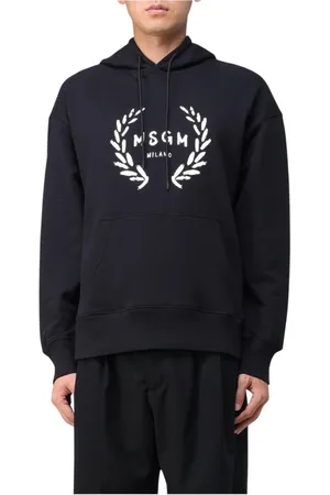 Msgm Heren, Sweatshirts & Hoodies, Zwart, Maat: XL Katoen
