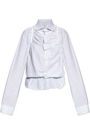 Maison Margiela Dames, Blouses & Shirts, Wit, Maat: XS Katoen