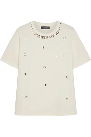 Elena Miro Dames, Tops, Wit, Maat: 2XL Katoen