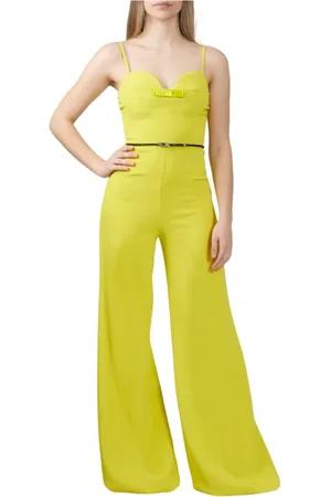 Elisabetta Franchi Dames, Jumpsuits & Playsuits, Geel, Maat: M Satijn