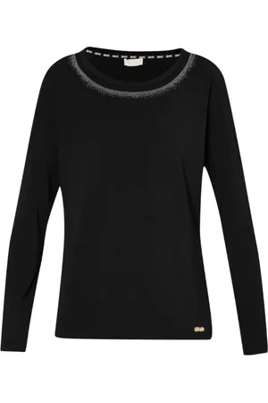 Liu Jo Dames, Tops, Zwart, Maat: 2XS Katoen