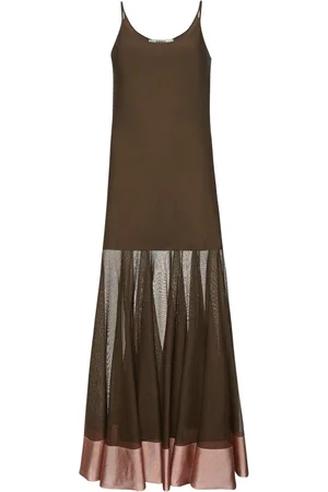 Fendi Dames, Jurken, Bruin, Maat: S Leer